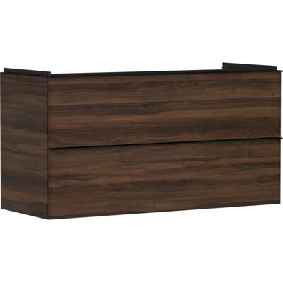 Hansgrohe Xelu Q Waschtischunterschrank 54038670 1180x605x475mm, 2 Schubladen, Nussbaum dunkel, mattschwarz Hansgrohe Xelu Q Waschtischunterschrank 54038670 1180x605x475mm, 2 Schubladen, Nussbaum dunkel, mattschwarz
