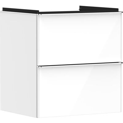 Hansgrohe Xelu Q Waschtischunterschrank 54023000 580x605x475mm, 2 Schubladen, weiß hochglanz, chrom Hansgrohe Xelu Q Waschtischunterschrank 54023000 580x605x475mm, 2 Schubladen, weiß hochglanz, chrom