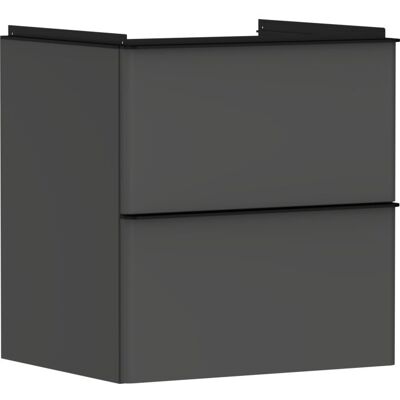 Hansgrohe Xelu Q Waschtischunterschrank 54024670 580x605x475mm, 2 Schubladen, diamantgrau matt, mattschwarz Hansgrohe Xelu Q Waschtischunterschrank 54024670 580x605x475mm, 2 Schubladen, diamantgrau matt, mattschwarz
