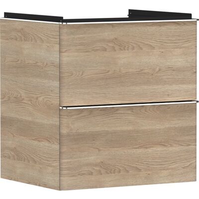 Hansgrohe Xelu Q Waschtischunterschrank - 2 Schubladen - Eiche Natur - 580x475mm - Badezimmermöbel Hansgrohe Xelu Q Waschtischunterschrank - 2 Schubladen - Eiche Natur - 580x475mm - Badezimmermöbel