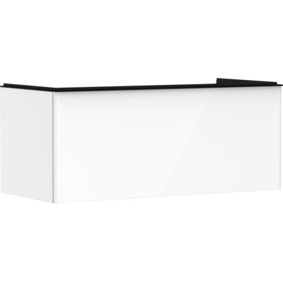 Hansgrohe Xelu Q Waschtischunterschrank 54062670 1180x485x550mm, Schubkasten, weiß hochglanz, mattschwarz Hansgrohe Xelu Q Waschtischunterschrank 54062670 1180x485x550mm, Schubkasten, weiß hochglanz, mattschwarz