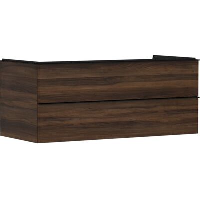 Hansgrohe Xelu Q Waschtischunterschrank - Nussbaum Dunkel / Griff Mattschwarz - 1180x550x485 mm - Waschtischunterschrank Hansgrohe Xelu Q Waschtischunterschrank - Nussbaum Dunkel / Griff Mattschwarz - 1180x550x485 mm - Waschtischunterschrank