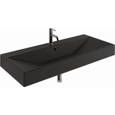 Kludi RESA Waschtisch 59WW12139 121 x 50 H12 cm, Ein Hahnloch Mattschwarz Kludi RESA Waschtisch 59WW12139 121 x 50 H12 cm, Ein Hahnloch Mattschwarz