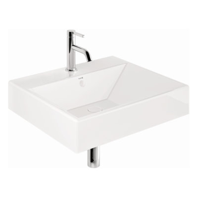 Kludi RESA Waschtisch 59WW6143 61 x 50 x 12 cm, Ein Hahnloch Weiß glänzend Kludi RESA Waschtisch 59WW6143 61 x 50 x 12 cm, Ein Hahnloch Weiß glänzend