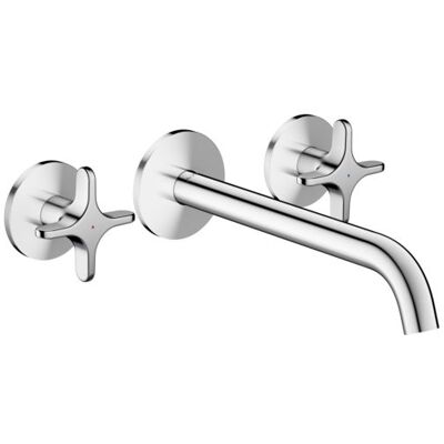 Hansgrohe AXOR One 3-Loch Waschtischarmatur 48140000 Unterputz, Ausladung 220mm, Wandmontage mit Rosetten, mit Kreuzgriff, chrom Hansgrohe AXOR One 3-Loch Waschtischarmatur 48140000 Unterputz, Ausladung 220mm, Wandmontage mit Rosetten, mit Kreuzgriff, chrom