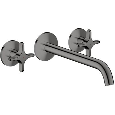 Hansgrohe AXOR One 3-Loch Wannenarmatur 48430330 Unterputz, Ausladung 220mm, für Wandmontage, mit Kreuzgriff, polished black chrome Hansgrohe AXOR One 3-Loch Wannenarmatur 48430330 Unterputz, Ausladung 220mm, für Wandmontage, mit Kreuzgriff, polished black chrome