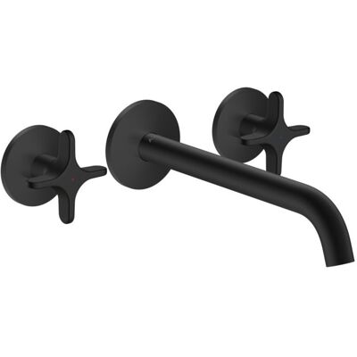 Hansgrohe AXOR One 3-Loch Wannenarmatur 48430670 Unterputz, Ausladung 220mm, für Wandmontage, mit Kreuzgriff, schwarz matt Hansgrohe AXOR One 3-Loch Wannenarmatur 48430670 Unterputz, Ausladung 220mm, für Wandmontage, mit Kreuzgriff, schwarz matt