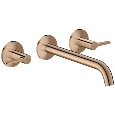 Hansgrohe AXOR One 3-Loch Wannenarmatur 48431300 Unterputz, Ausladung 220mm, für Wandmontage, mit Hebelgriff, polished red gold Hansgrohe AXOR One 3-Loch Wannenarmatur 48431300 Unterputz, Ausladung 220mm, für Wandmontage, mit Hebelgriff, polished red gold