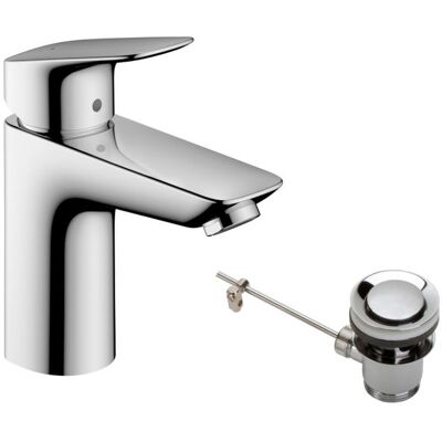 Hansgrohe Logis 100 Waschtischarmatur 71171000 chrom, mit Metall Zugstangen Ablaufgarnítur Hansgrohe Logis 100 Waschtischarmatur 71171000 chrom, mit Metall Zugstangen Ablaufgarnítur