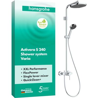 Hansgrohe Activera S Duschsystem 240 28875000 1 Strahlart wassersparend mit Einhebelmischer Varia, mit Einhebelmischer Varia, chrom Hansgrohe Activera S Duschsystem 240 28875000 1 Strahlart wassersparend mit Einhebelmischer Varia, mit Einhebelmischer Varia, chrom