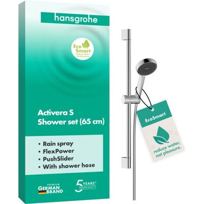 Hansgrohe Activera S Duschset 95 28041000 1 Strahlart wassersparend mit Duschstange 65 cm, chrom Hansgrohe Activera S Duschset 95 28041000 1 Strahlart wassersparend mit Duschstange 65 cm, chrom