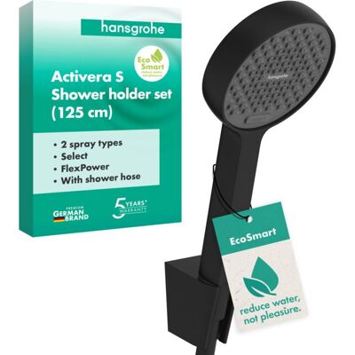 Hansgrohe Activera Select S Duschkopfhalterungset 95 28052670 2jet, Ø95mm, Brauseschlauch 1250 mm, schwarz matt Hansgrohe Activera Select S Duschkopfhalterungset 95 28052670 2jet, Ø95mm, Brauseschlauch 1250 mm, schwarz matt