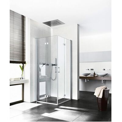 Kermi Weiße Eckeinstiegsschiebetür - 80x200cm, Sicherheitsglas Kermi Weiße Eckeinstiegsschiebetür - 80x200cm, Sicherheitsglas