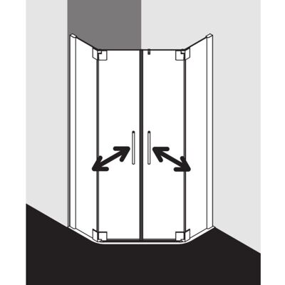 Kermi PAX XP Fünfeck-Duschabtrennung - Sicherheitsglas, Silber Hochglanz Kermi PAX XP Fünfeck-Duschabtrennung - Sicherheitsglas, Silber Hochglanz