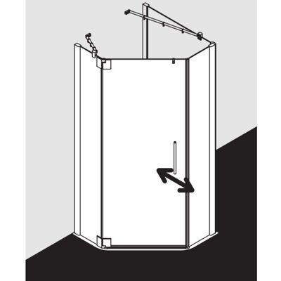 Kermi PXXF Fünfeck-Duschabtrennung - Silber Hochglanz - 8mm Sicherheitsglas Kermi PXXF Fünfeck-Duschabtrennung - Silber Hochglanz - 8mm Sicherheitsglas