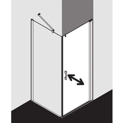 Kermi Pega Pendeltür - Silber Hochglanz - 6mm Sicherheitsglas - 1850mm Kermi Pega Pendeltür - Silber Hochglanz - 6mm Sicherheitsglas - 1850mm