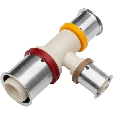 KAN-therm KAN-press 6-in-1 T-Stück - T-Stück, PPSU, Presshülse, reduziert 32x20x32 mm KAN-therm KAN-press 6-in-1 T-Stück - T-Stück, PPSU, Presshülse, reduziert 32x20x32 mm