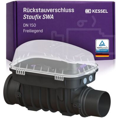 KESSEL Rückstauverschluss Staufix SWA DN 150 73150.10 freiliegend, für fäkalienfreies Abwasser, 2 mechanische Rückstauklappen, Notverschluss, EN 13564 KESSEL Rückstauverschluss Staufix SWA DN 150 73150.10 freiliegend, für fäkalienfreies Abwasser, 2 mechanische Rückstauklappen, Notverschluss, EN 13564