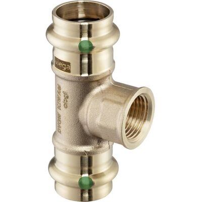 Viega Sanpress T-Stück 119768 28 x Rp 1/2 x 28 mm, Rotguss oder Siliziumbronze, SC-Contur Viega Sanpress T-Stück 119768 28 x Rp 1/2 x 28 mm, Rotguss oder Siliziumbronze, SC-Contur