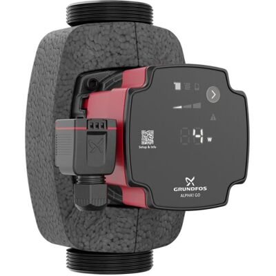 Grundfos ALPHA1 GO Hocheffizienz-Umwälzpumpe 93074183 32-60 180, DN32, 180 mm, geregelt Grundfos ALPHA1 GO Hocheffizienz-Umwälzpumpe 93074183 32-60 180, DN32, 180 mm, geregelt