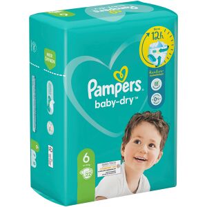 Procter & Gamble Service GmbH Pampers Baby Dry 6 Extra Large Windeln, 13-18 kg, Größe 6, Windel mit rundum Auslaufschutz für trockene Nächte, 1 Packung = 22 Windeln