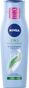 Beiersdorf AG NIVEA Hair Care  2in1 Pflege Express Pflegeshampoo & Spülung, Haarshampoo mit Aloe Vera, reinigt & pflegt das Haar in kürzester Zeit, 250 ml - Flasche