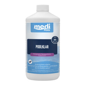 mediPOOL GmbH mediPOOL Poolklar, Konzentrierter Trübungsentferner, speziell für alle Pools mit Kartuschenfilter , 1000 ml - Flasche