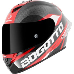 Bogotto FF104 SPN Carbon Helm Schwarz Rot XS unisex