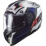 LS2 FF327 Challenger Alloy Carbon Helm Weiss Rot Blau M unisex