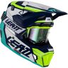 Leatt 7.5 Citrus Motocross Helm mit Brille Grün Blau 2XL unisex