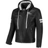 Rusty Stitches Jari Hooded V2 Motorrad Lederjacke Schwarz Weiss M unisex