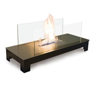 Radius Design Floor Flame Ethanol Kamin Gestell schwarz, Edelstahlplatte matt
