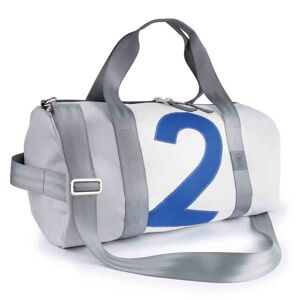 360° Taschen Pirat Sporttasche weiß / grau, Zahl blau