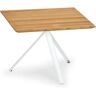 Weishäupl Trio Beistelltisch 60 x 60cm weiß   Teak massiv