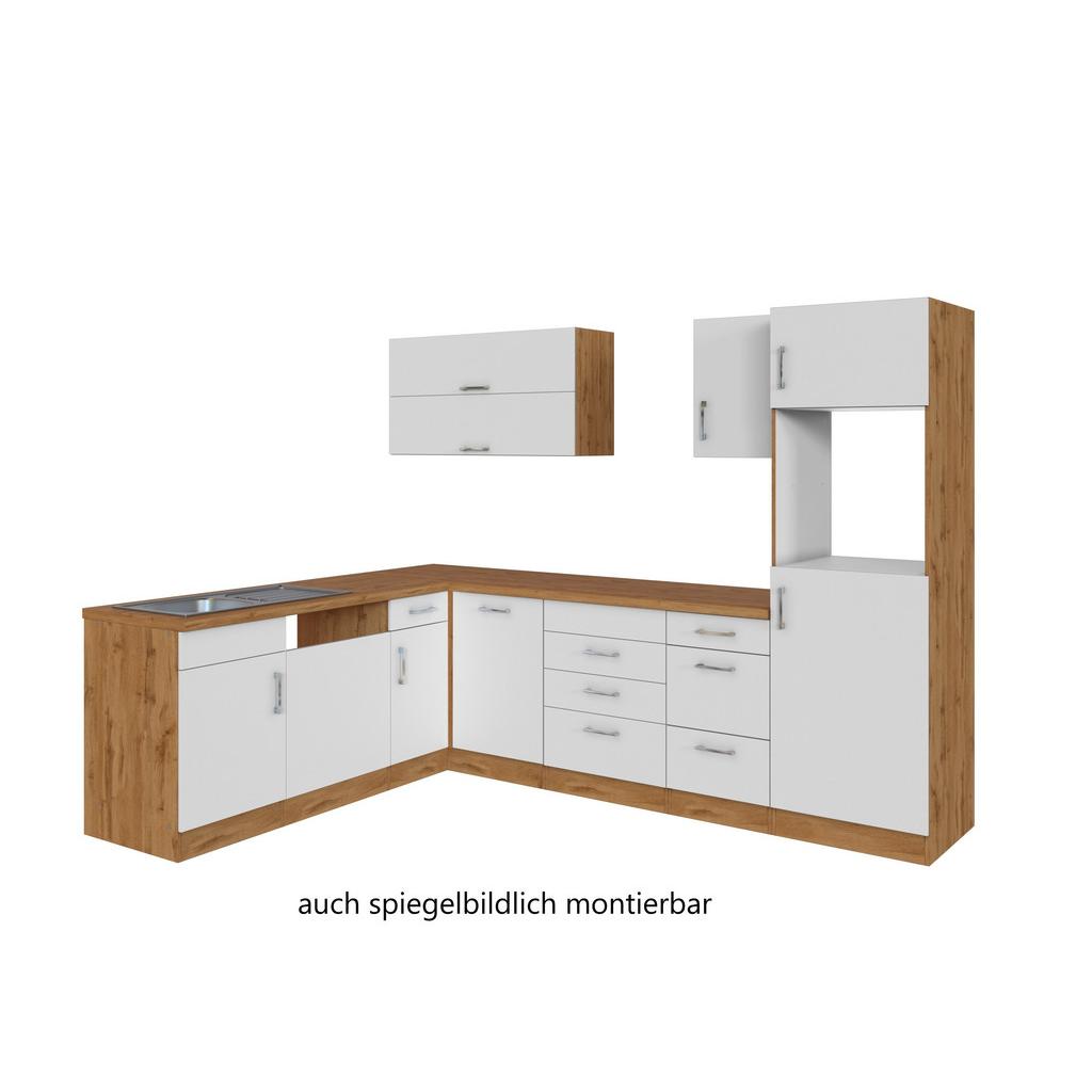 MÖBELIX Eckküche Winkelblock ohne Geräte 270x210 cm Weiß