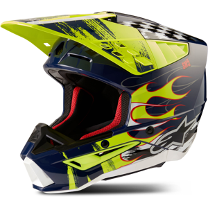 Crosshelm Alpinestars SM5 Rash Night Navy-Gelb Fluo