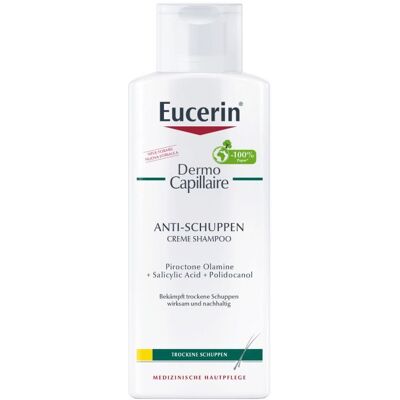 Eucerin DermoCapillaire Anti-Schuppen Creme Shampoo – Haarpflege bei trockenen Schuppen & juckender Kopfhaut 250 ml 250 ml Shampoo Eucerin DermoCapillaire Anti-Schuppen Creme Shampoo – Haarpflege bei trockenen Schuppen & juckender Kopfhaut 250 ml 250 ml Shampoo