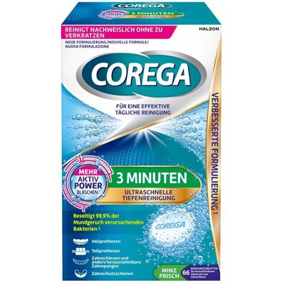 Corega Tabs 3 Minuten, für herausnehmbaren Zahnersatz/ dritte Zähne Tabletten 66 St 66 St Tabletten Corega Tabs 3 Minuten, für herausnehmbaren Zahnersatz/ dritte Zähne Tabletten 66 St 66 St Tabletten