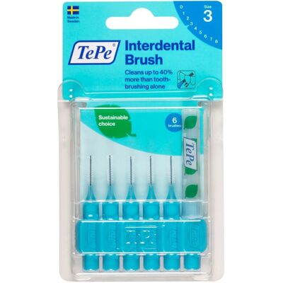 TePe Interdentalbürsten 0,6 mm blau Zahnbürste 6 St 6 St Zahnbürste TePe Interdentalbürsten 0,6 mm blau Zahnbürste 6 St 6 St Zahnbürste