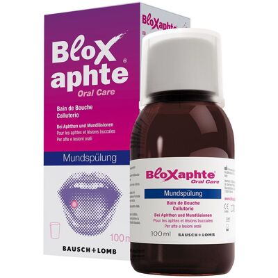 Bloxaphte Pfefferminz-Mundspülung - Mundpflege bei Aphthen Bloxaphte Pfefferminz-Mundspülung - Mundpflege bei Aphthen