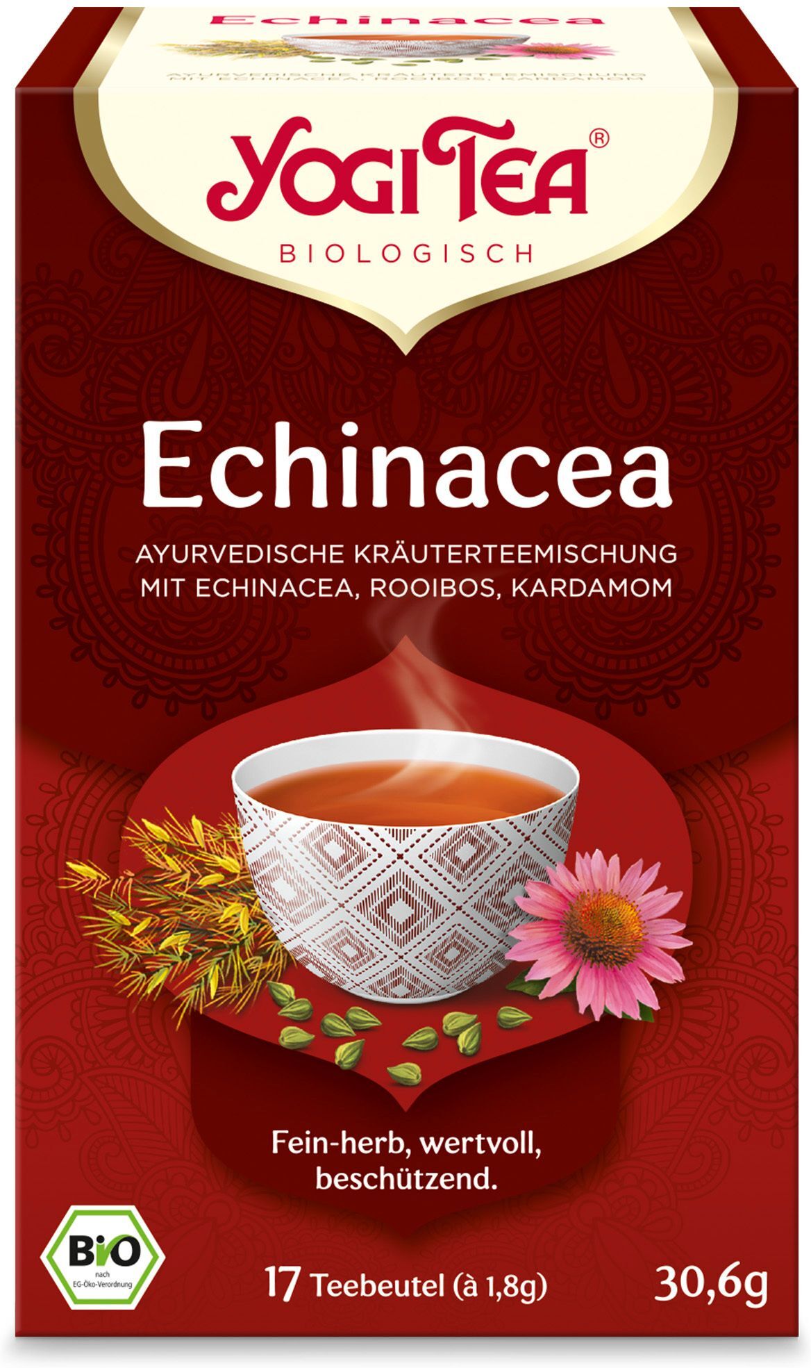 Taoasis® Yogi Tea® Echinacea, Bio Kräutertee 17x1,8 g Filterbeutel