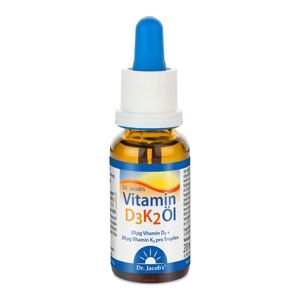 Dr. Jacob's Vitamin D3K2 Öl 800 IE D3 20 mcg K2 640 Tropfen vegetarisch ml 20 ml Tropfen