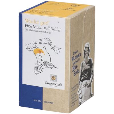 SonnentoR® Eine Mütze voll Schlaf® Tee Wieder gut® bio Filterbeutel 18 St 18 St Filterbeutel SonnentoR® Eine Mütze voll Schlaf® Tee Wieder gut® bio Filterbeutel 18 St 18 St Filterbeutel