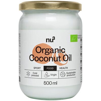 nu3 Bio-Kokosöl - Kaltgepresst, 500 ml nu3 Bio-Kokosöl - Kaltgepresst, 500 ml