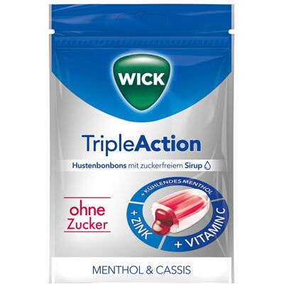 Wick TripleAction Menthol & Cassis ohne Zucker Bonbons 72 g 72 g Bonbons Wick TripleAction Menthol & Cassis ohne Zucker Bonbons 72 g 72 g Bonbons