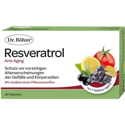 Dr. Böhm® Resveratrol Anti Aging - mit mediterranen Pflanzenstoffen Tabletten 30 St 30 St Tabletten Dr. Böhm® Resveratrol Anti Aging - mit mediterranen Pflanzenstoffen Tabletten 30 St 30 St Tabletten