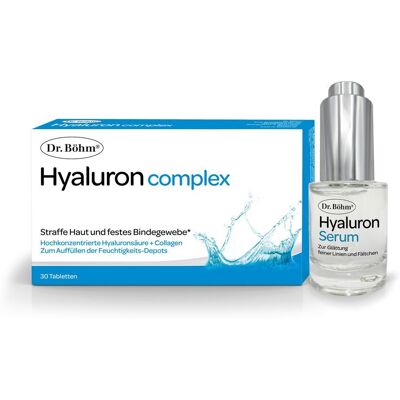 Dr. Böhm® Hyaluron complex Tabletten + Serum Kombipackung 1 St 1 St Kombipackung Dr. Böhm® Hyaluron complex Tabletten + Serum Kombipackung 1 St 1 St Kombipackung