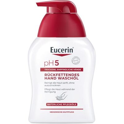 Eucerin pH5 Hand Waschöl – Rückfettende Reinigung für empfindliche, trockene und strapazierte Hände Flüssigseife 250 ml Unisex 250 ml Flüssigseife Eucerin pH5 Hand Waschöl – Rückfettende Reinigung für empfindliche, trockene und strapazierte Hände Flüssigseife 250 ml Unisex 250 ml Flüssigseife