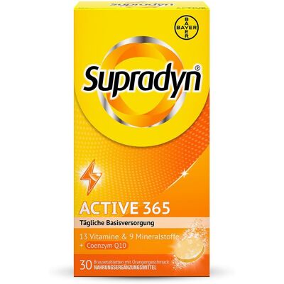 Supradyn® Active 365 Brausetabletten Multivitaminpräparat für die tägliche Versorgung mit Vitaminen und Mineralstoffen 30 St 30 St Brausetabletten Supradyn® Active 365 Brausetabletten Multivitaminpräparat für die tägliche Versorgung mit Vitaminen und Mineralstoffen 30 St 30 St Brausetabletten