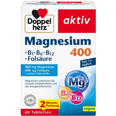 Doppelherz® aktiv Magnesium 400 + B1 B6 B12 Folsäure Tabletten 60 St 60 St Tabletten Doppelherz® aktiv Magnesium 400 + B1 B6 B12 Folsäure Tabletten 60 St 60 St Tabletten